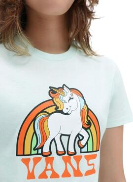 T-Shirt Vans Unicorn Rainarco Verde per Bambina