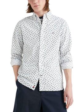 Camicia Tommy Jeans Flower Bianco e Verde