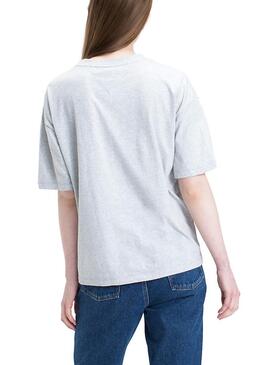 T- Shirt Tommy Jeans Flag Grigio
