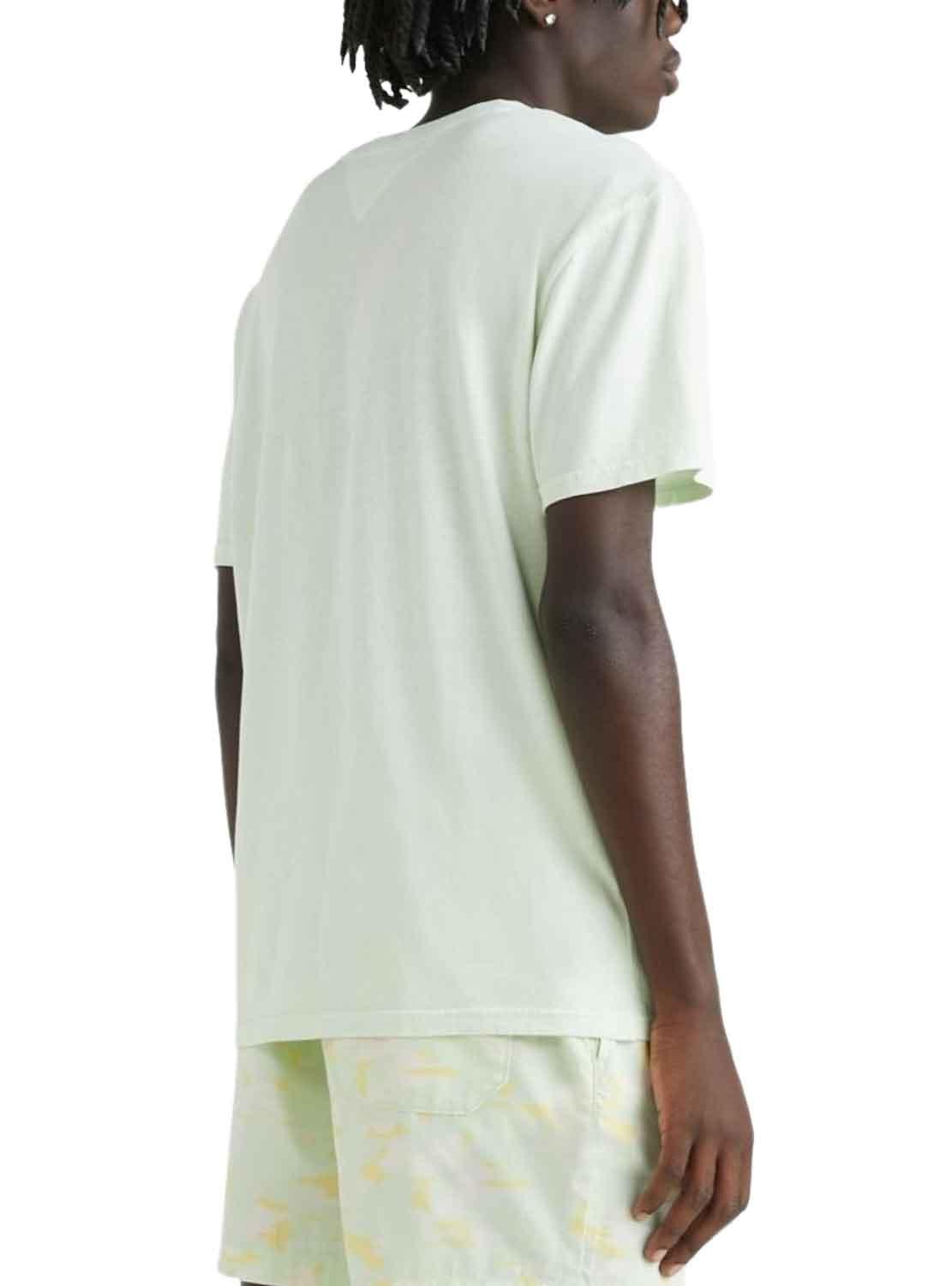 T-Shirt Tommy Jeans Arched Verde per Uomo