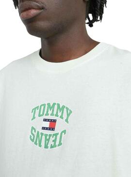 T-Shirt Tommy Jeans Arched Verde per Uomo