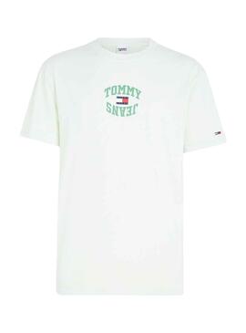 T-Shirt Tommy Jeans Arched Verde per Uomo