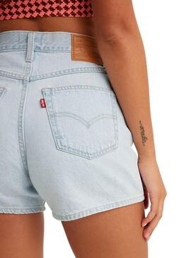 Shorts Levis Mom 80S Blu per Donna