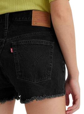 Short Levis 501 Nero Rotos per Donna