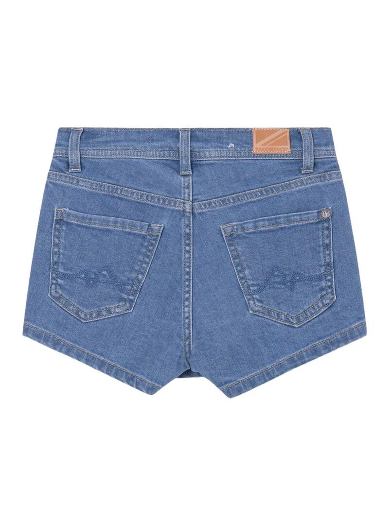 Shorts Pepe Jeans Tammy Jr Blu per Bambina