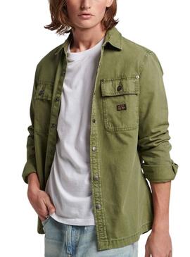 Overshirt Superdry Canvas Verde per Uomo