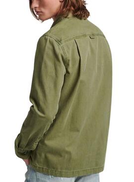 Overshirt Superdry Canvas Verde per Uomo