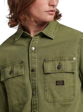 Overshirt Superdry Canvas Verde per Uomo