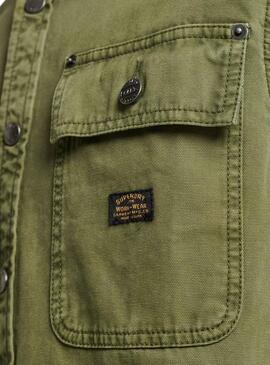 Overshirt Superdry Canvas Verde per Uomo