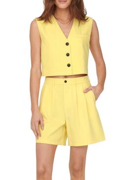 Gilet Only Abba Giallo per Donna