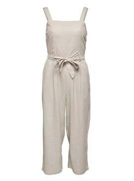 Jumpsuit Only Misto Lino Beige per Donna