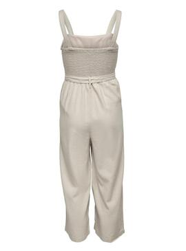 Jumpsuit Only Misto Lino Beige per Donna