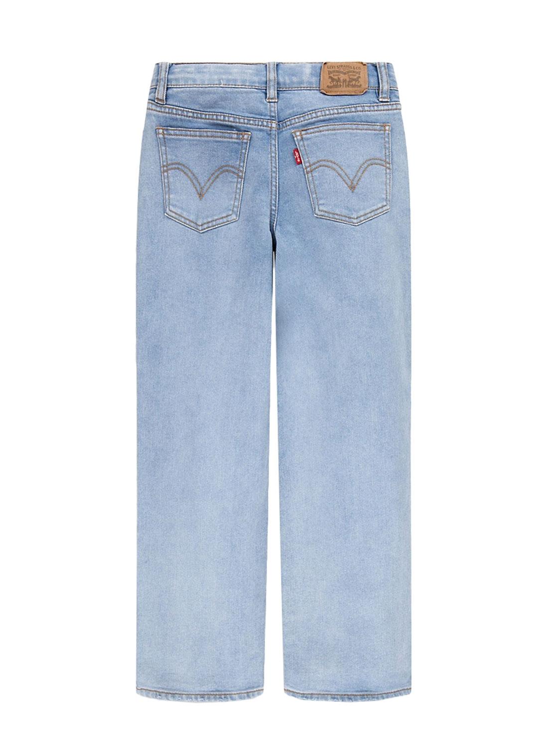 Pantaloni Jeans Levis Wide Gamba Blu per Bambina