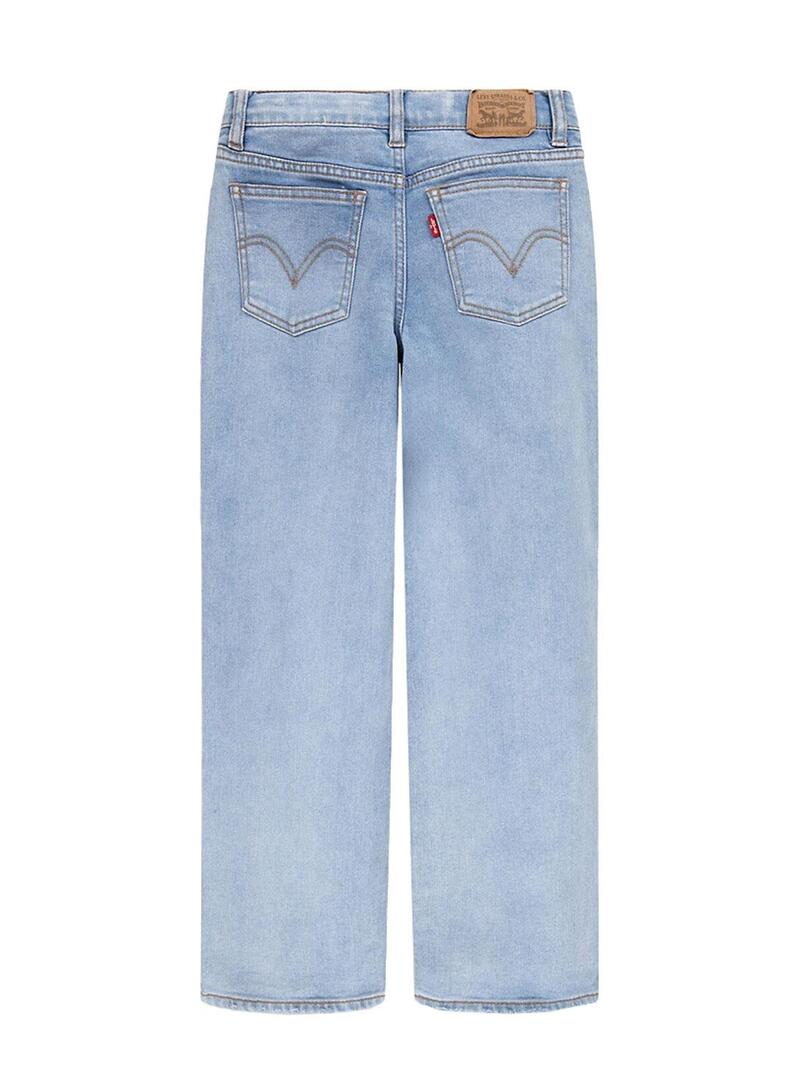 Pantaloni Jeans Levis Wide Gamba Blu per Bambina