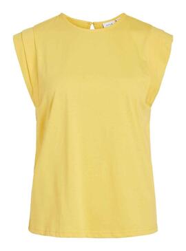 T-Shirt Vila Visinata Top Giallo per Donna