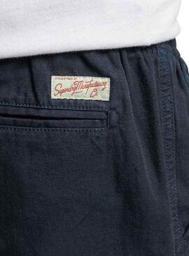 Bermudas Superdry Overdyed Blu Navy per Uomo