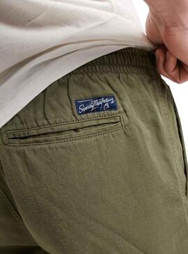 Bermudas Superdry Overdyed Verde per Uomo