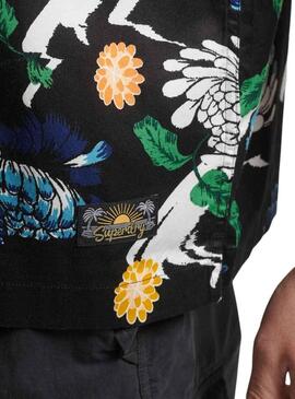 Camicia Superdry Hawaiano Nero per Uomo