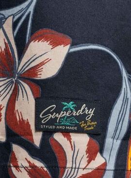 Camicia Superdry Hawaiano Blu Navy per Uomo