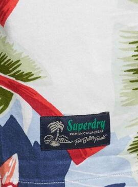 Camicia Superdry Hawaiano Bianco per Uomo