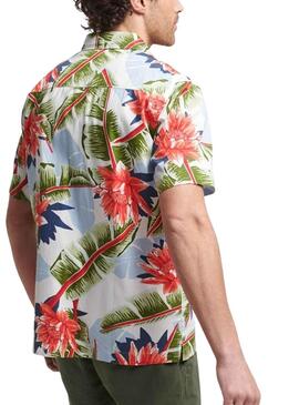 Camicia Superdry Hawaiano Bianco per Uomo