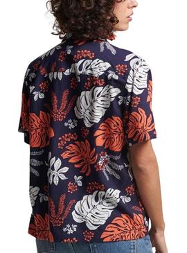 Camicia Superdry Beach Resort Blu Navy per Donna