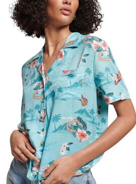 Camicia Superdry Beach Resort Blu per Donna