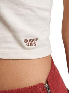 Top Superdry Vintage Stripe Bianco per Donna