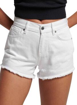 Shorts Superdry Studios High Bianco per Donna