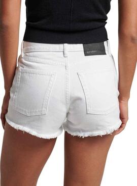 Shorts Superdry Studios High Bianco per Donna