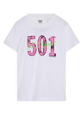 T-Shirt Levis 501 Bianco per Bambino