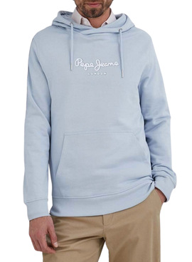 Felpa Pepe Jeans Edward Hoodie Blu per Uomo