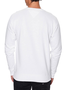 Felpa Tommy Jeans Crew Bianco per Uomo