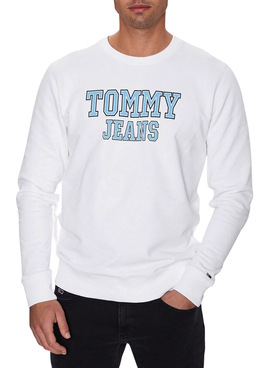 Felpa Tommy Jeans Crew Bianco per Uomo