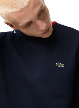 Felpa Lacoste Streetwear Blu Navy per Uomo