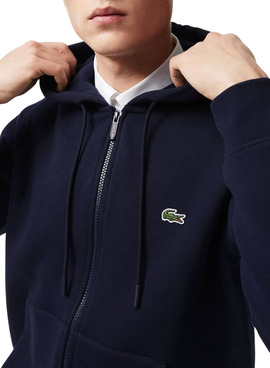 Felpa Lacoste Classic Zip Blu Navy per Uomo