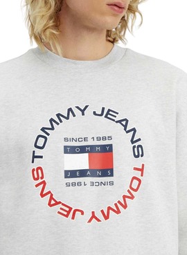 Felpa Tommy Jeans Relaxed per Uomo Grigio