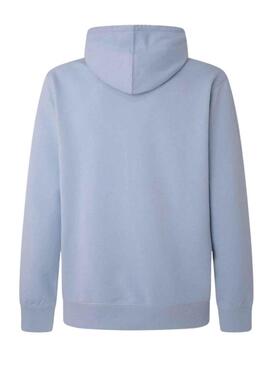 Felpa Pepe Jeans Edward Hoodie Blu per Uomo