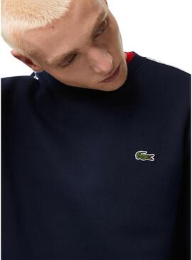 Felpa Lacoste Streetwear Blu Navy per Uomo