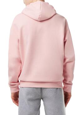 Felpa Lacoste Con Cappuccio Rosa per Uomo