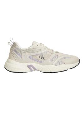 Sneakers Calvin Klein Mesh Beige per Donna