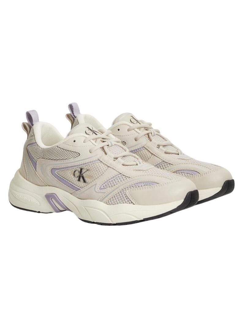 Sneakers Calvin Klein Mesh Beige per Donna