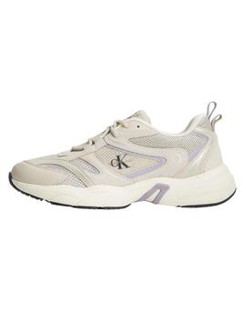 Sneakers Calvin Klein Mesh Beige per Donna