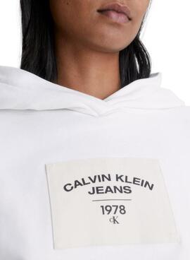 Felpa Calvin Klein Relaxed Bianco per Donna