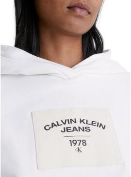 Felpa Calvin Klein Relaxed Bianco per Donna