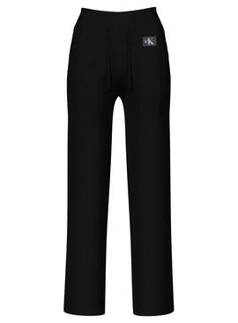 Pantaloni Calvin Klein Badge Nero per Donna