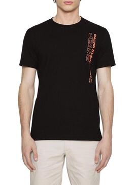 T-Shirt Calvin Klein Stacked Nero per Uomo