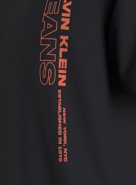 T-Shirt Calvin Klein Stacked Nero per Uomo