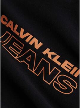 T-Shirt Calvin Klein Stacked Nero per Uomo