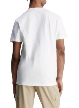 T-Shirt Calvin Klein Monologo Bianco per Uomo